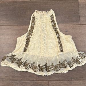 Urban Outfitters - XS - flowy lace sleeveless top - festival top